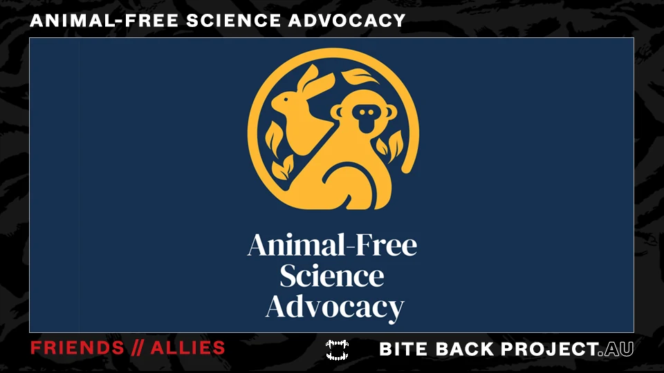 Dark Bite Back-style friend image for Animal-Free Science Advocacy.